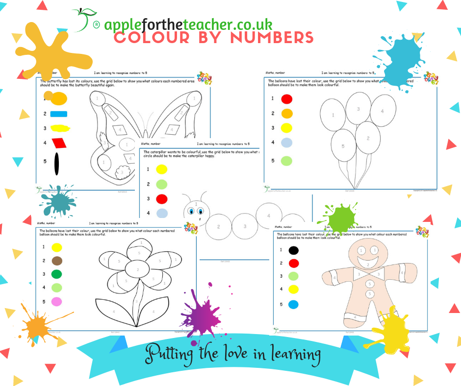 Colour By Numbers To 5