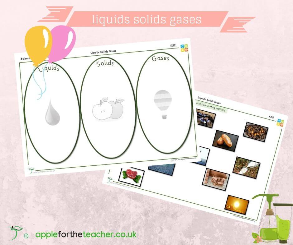 Liquids Solids Gases Sorting Activity