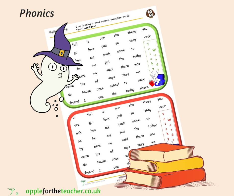 word bank common exception words KS1
